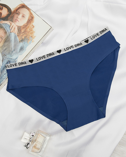 Жіночі сині гладкі трусики лазерної вирізки - Нижня білизна