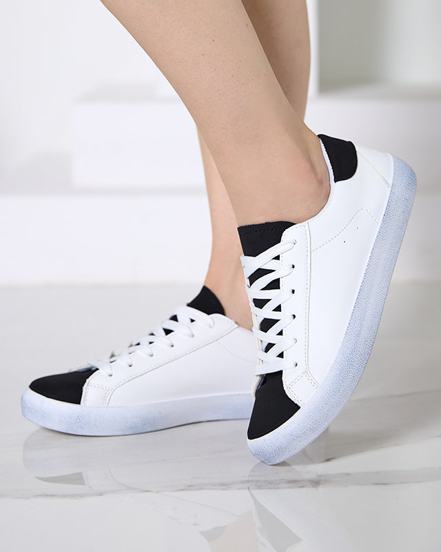 Bílé a černé sportovní tenisky pro ženy Asufi- Footwear