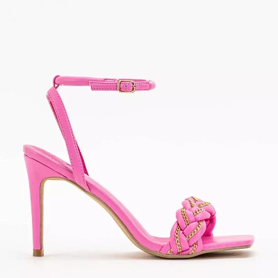 VÝPRODEJ Fuchsiové dámské sandály na jehlovém Tenedi - Obuv