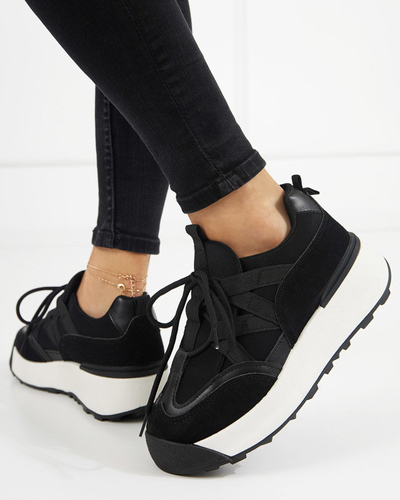OUTLET Чорне жіноче спортивне взуття на вищій підошві Kanislo - Взуття