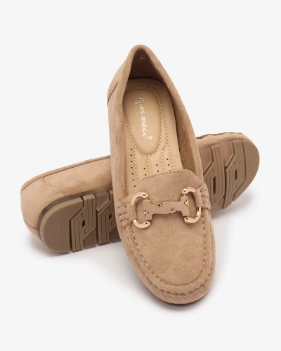 Жіночі світло-коричневі мокасини з орнаментом Xewetica - Взуття