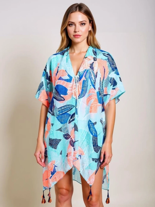 Парео Callista Royalfashion різнокольорове до колін з V-подібним вирізом