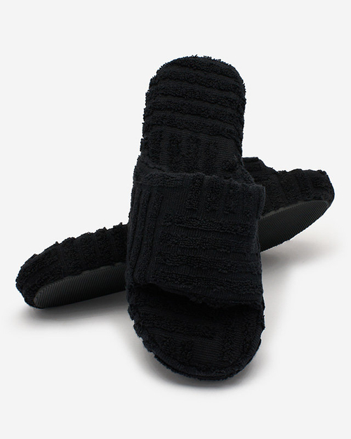 Жіночі шльопанці з тканини Royalfashion чорні Tylles