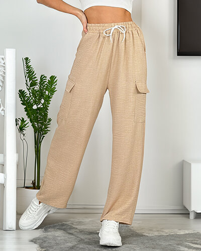 Royalfashion Dámské široké kalhoty s kapsami