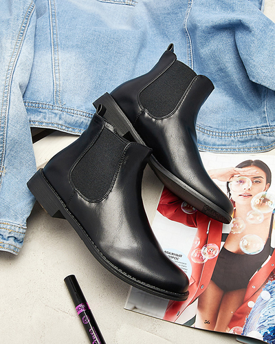 Чорні жіночі черевики a'la sztyblety Novos- Footwear