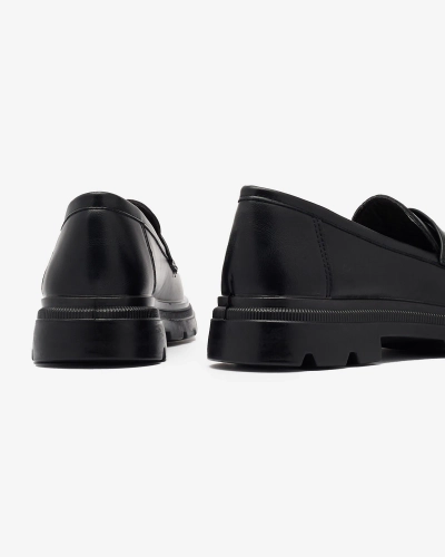 Жіночі мокасини з екошкіри чорного кольору Raffiv- Footwear