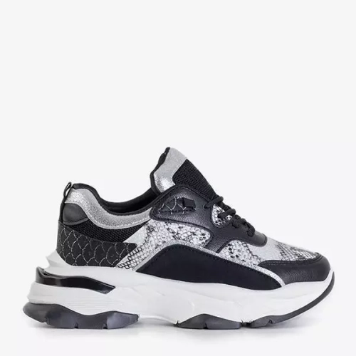 OUTLET Чорне жіноче спортивне взуття з тисненням зміїної шкіри Feliks - Взуття