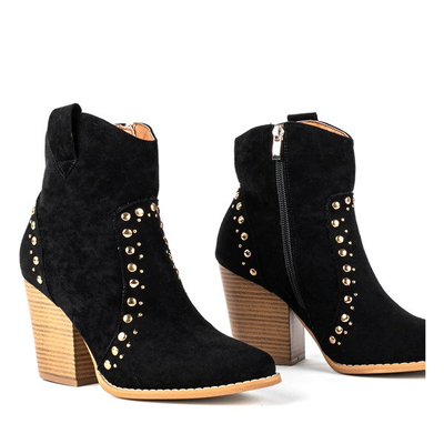 Černé kovbojské boty na vysokém sloupku Gana - Obuv