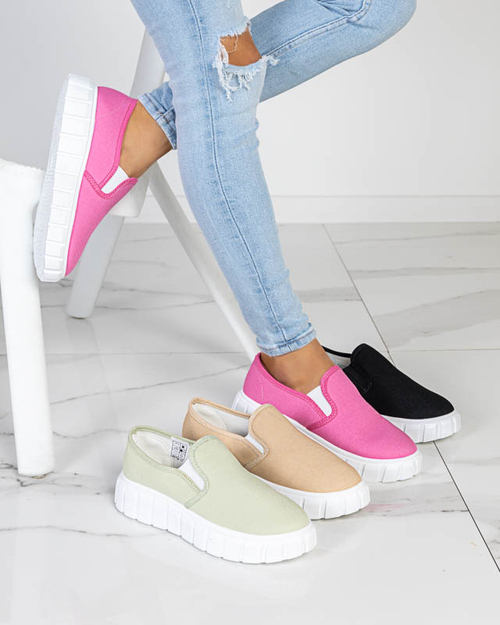 Зелені жіночі сліпони на масивній підошві Tenri