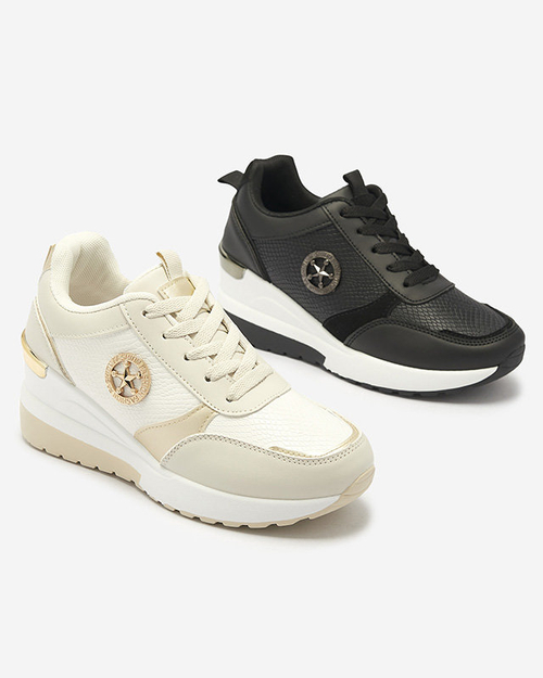 OUTLET Чорні жіночі спортивні кросівки на підборах Amiley- Footwear