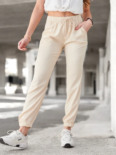 Elegantní dámské joggery Aura béžové Lyocell - Pohodlí a styl pro každý den