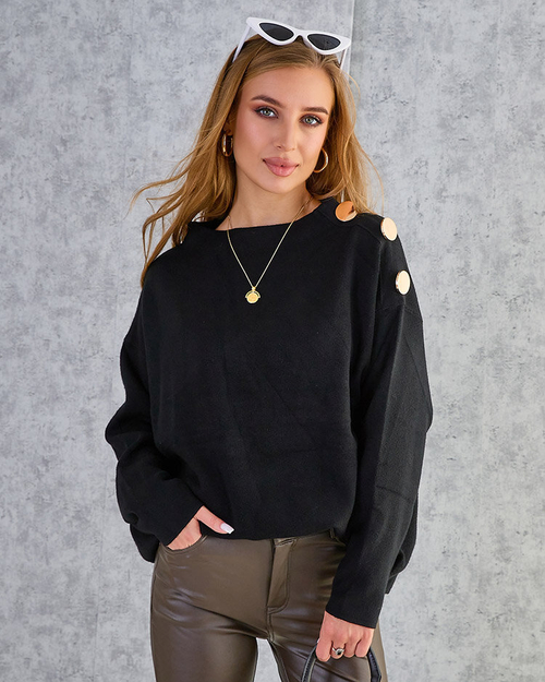 Royalfashion Тонкий жіночий светр з декором на плечах