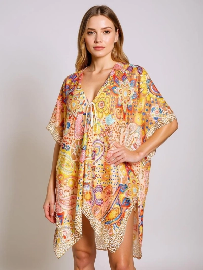 Парео Afrodyta Royalfashion – кольорова пляжна сукня з V-подібним вирізом