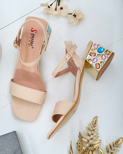 Royalfashion Dámské sandály na jehlici s krystaly Ohvare