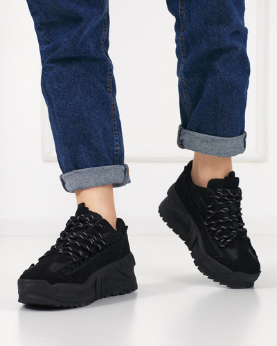 Černé dámské sportovní boty tenisky na sálovém klínku Neritis - Obuv