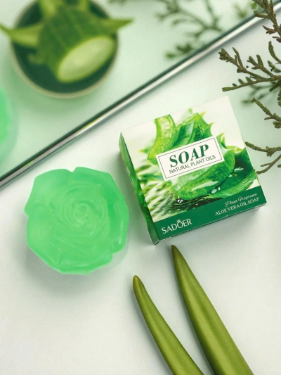 Royalfashion Glycerinové mýdlo ve tvaru květiny Aloe