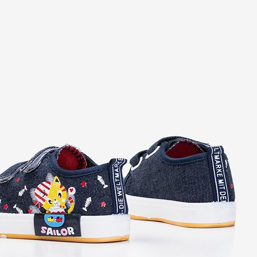 Дитячі темно-сині кросівки з принтом Drio - Взуття