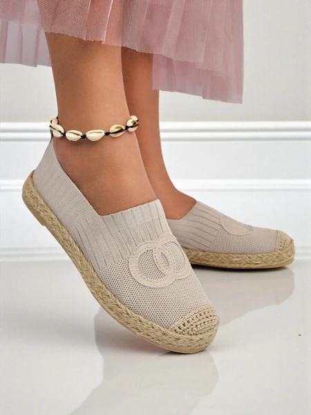Aurelia Espadryle Royalfashion Бежеві - Плоскі жіночі туфлі без застібок