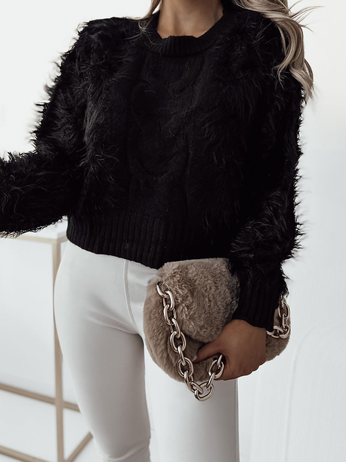 Светр жіночий короткого плетіння Royalfashion Чорний