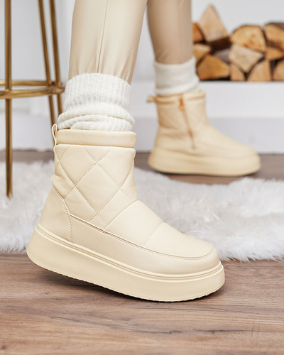 Royalfashion Béžové dámské boty a'la snow boots Kacecica