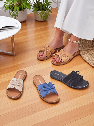 Royalfashion Dámské ploché sandály s mašlí Gerber