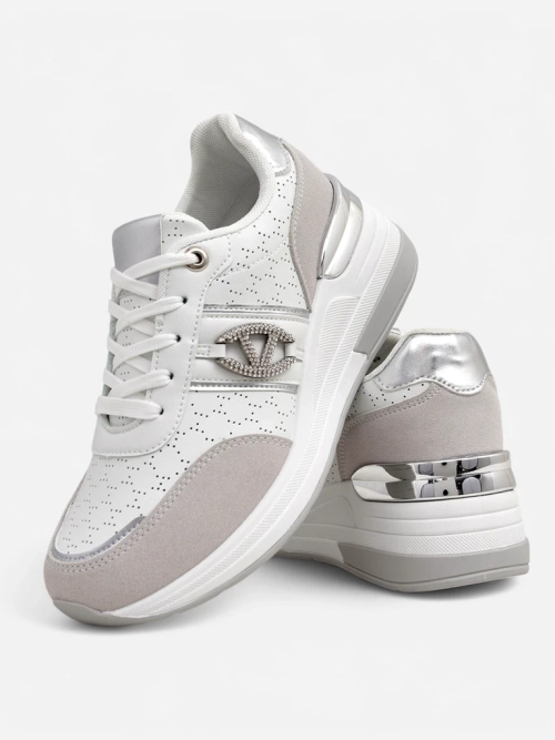 Жіночі снікерси Melania Bianca на танкетці 6 см екошкіра