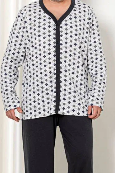 Royalfashion Bavlněné pánské pyžamo s potiskem PLUS SIZE