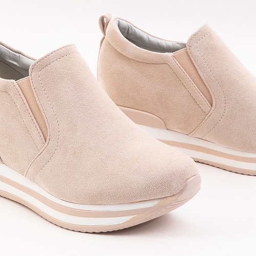 Бежеві жіночі кросівки на платформі Afita