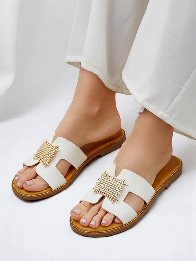 Royalfashion жіночі шльопанці з декором Crattes