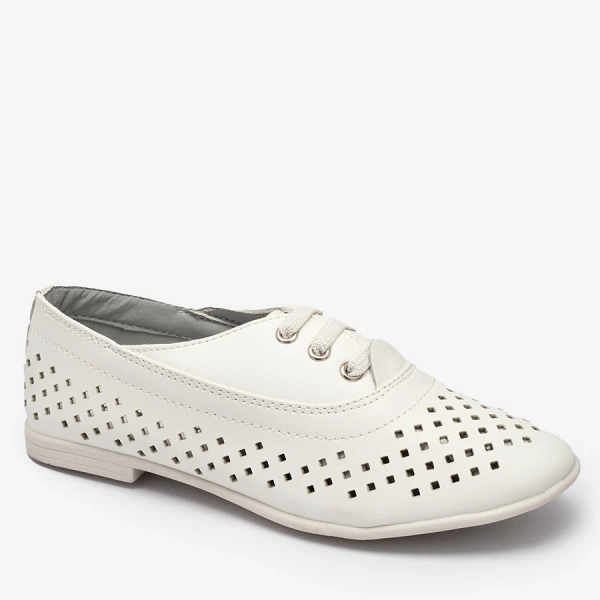 Bílé dětské prolamované mokasíny Janno- Footwear