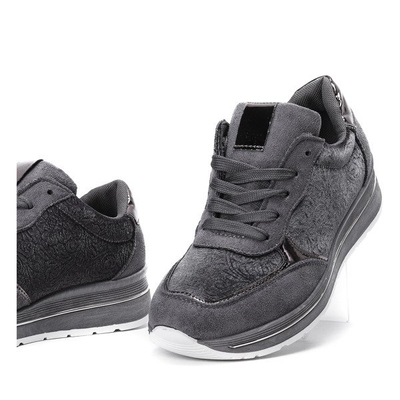 Szare sportowe buty z welurem Jessy - Obuwie