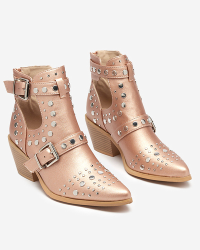 Růžové a zlaté kotníkové boty s jety Farrcy- Footwear