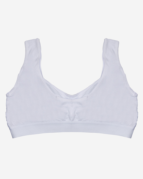 Білий жіночий спортивний бюстгальтер з мереживом - Нижня білизна