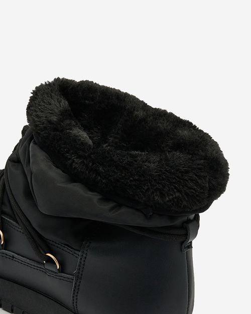 Royalfashion Жіночі снігоходи на шнурівці чорного кольору Iredas