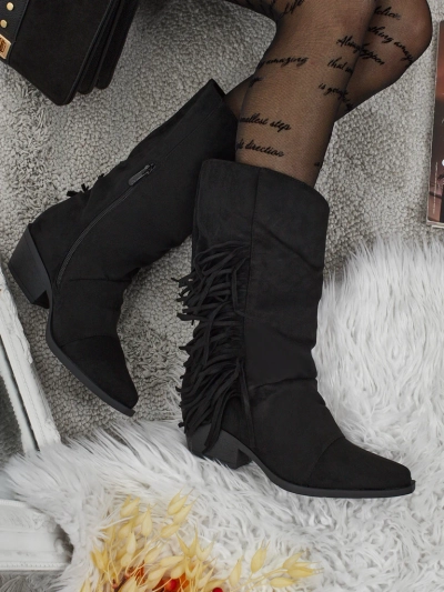 Dámské kovbojky na podpatku s třásněmi Selva