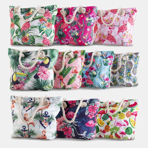 Пляжна жіноча сумка з фламінго