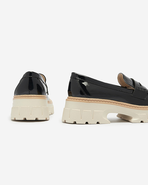 Чорні лаковані мокасини для жінок Mewira - Взуття