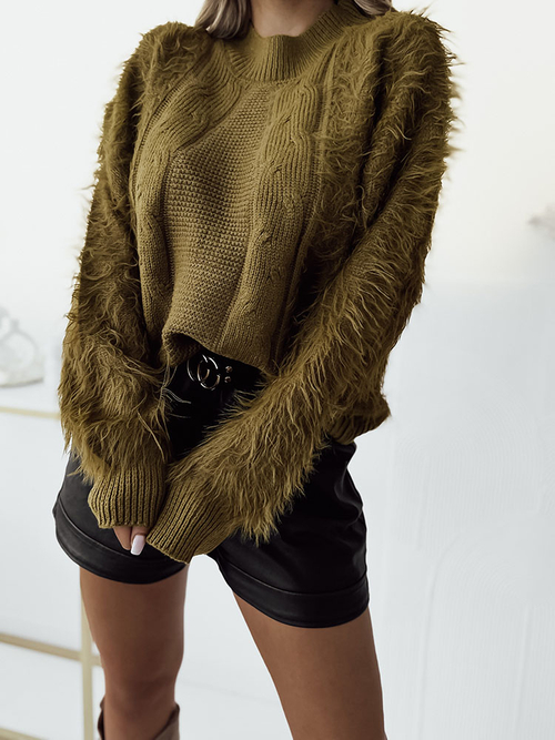 Жіночий пухнастий светр Royalfashion Mustard