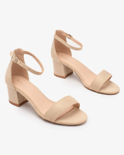 Royalfashion Béžové dámské sandály na nízkém jehlovém podpatku Mesteri