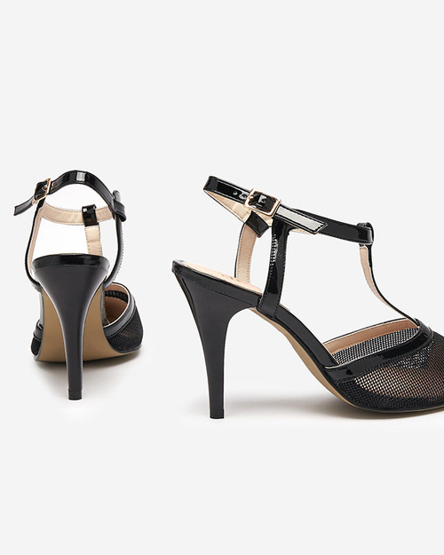 Чорні жіночі босоніжки на підборах Niddl