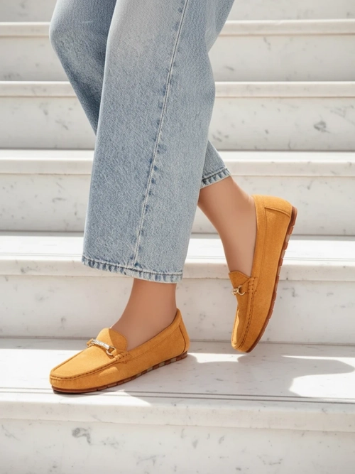 Мокасини Жіночі Camel Aurelia Замшеві з Оздобою - Комфорт і Стиль на Плоскому Каблуці