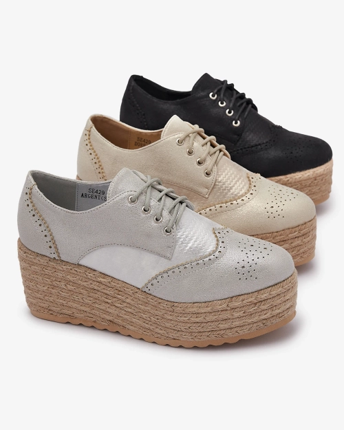 OUTLET Royalfashion Жіночі золоті напівчеревики на платформі Jacais