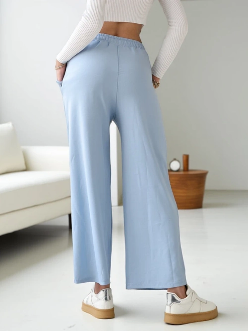 Royalfashion Жіночі широкі спортивні штани з віскози з цирконієм