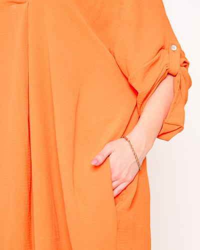 Помаранчеве жіноче плаття міді оверсайз - Одяг