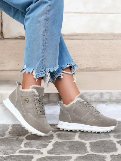 Royalfashion Grey dámská zateplená sportovní obuv Lahho