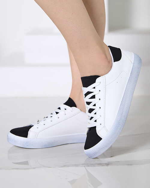 Біло-чорні спортивні кросівки жіночі Asufi- Взуття