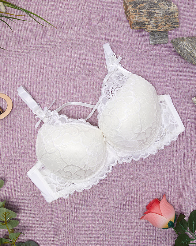 Dámská podprsenka s ecru krajkou - Spodní prádlo