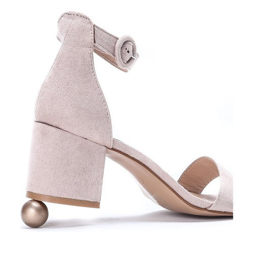 Beżowe sandałki na niskim słupku Madeleine - Obuwie