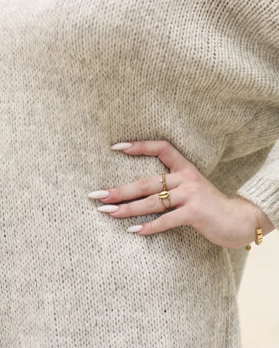 Royalfashion Šedý dámský dlouhý oversize svetr