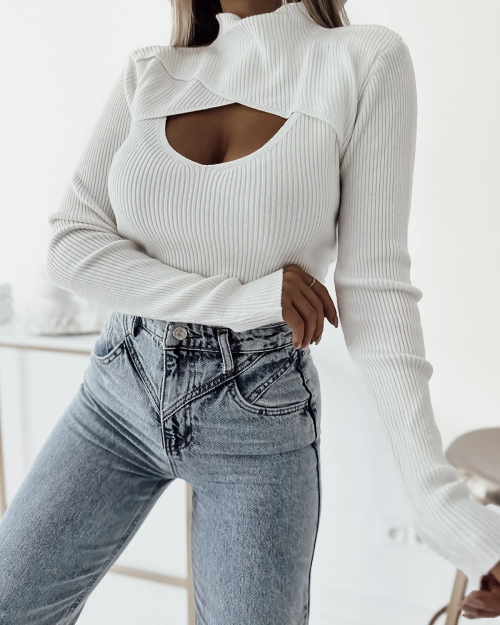 Royalfashion Білий жіночий светр-водолазка